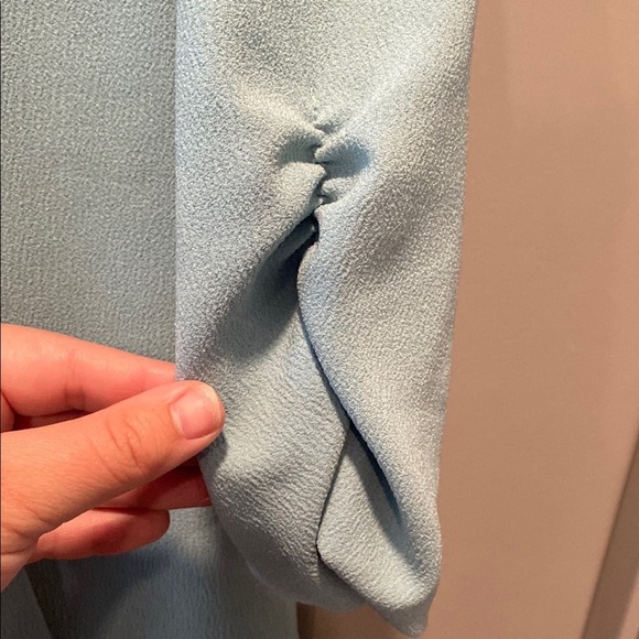 Torrid Sky Blue Draped Open Blazer 2X | Ruched Sleeve | Lined - Picture 3 of 7